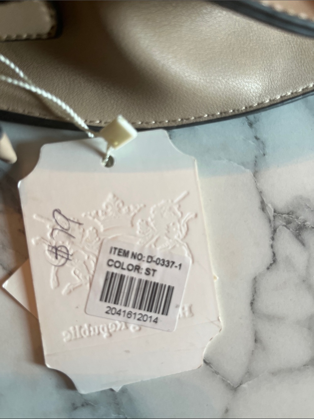 Fringed Circle Shoulder Bag in Beige - Vegan Leather - Picture 8 of 11